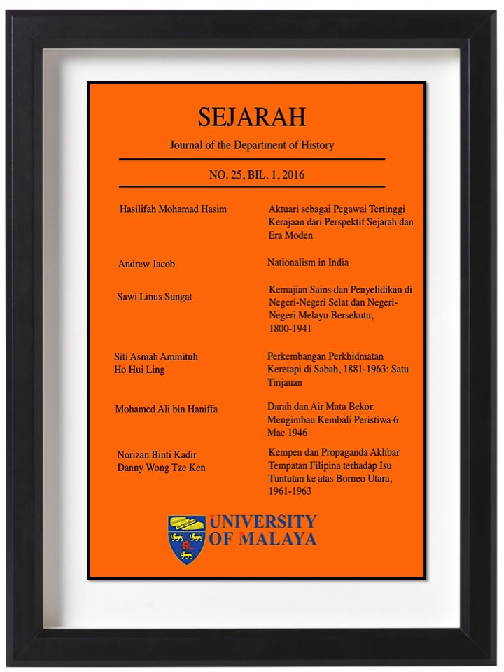 					View Vol. 25 No. 1 (June) (2016): SEJARAH
				