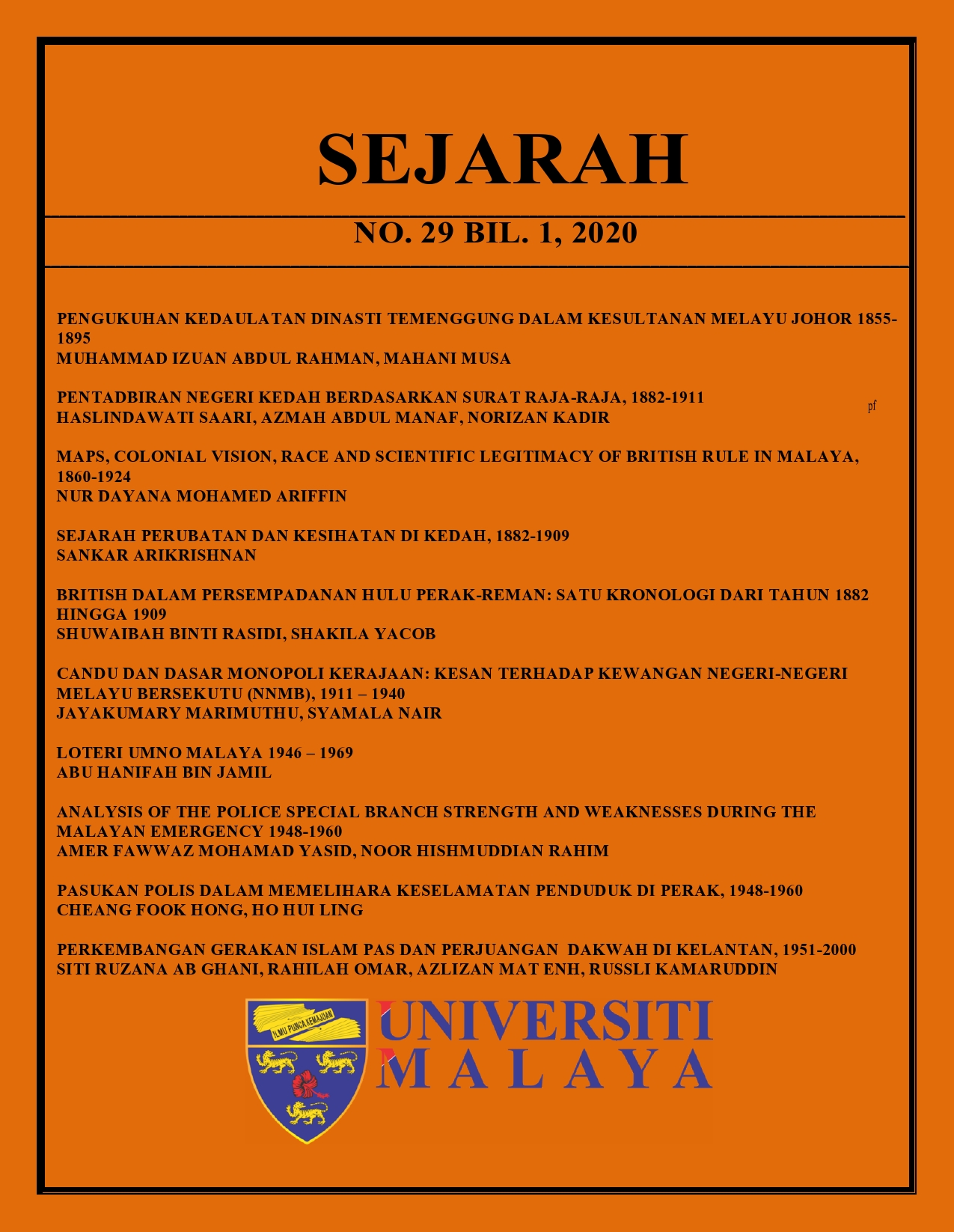 					View Vol. 29 No. 1 (June) (2020): SEJARAH
				