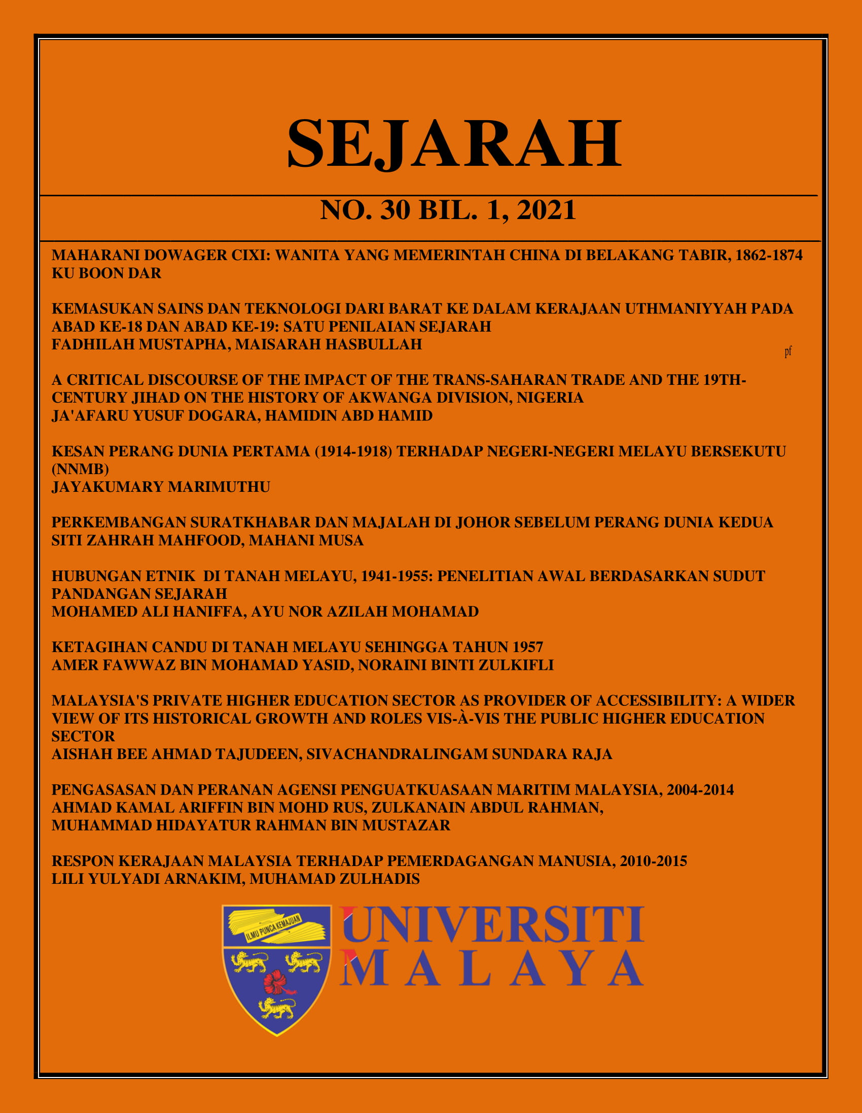 					View Vol. 30 No. 1 (June) (2021):  SEJARAH
				